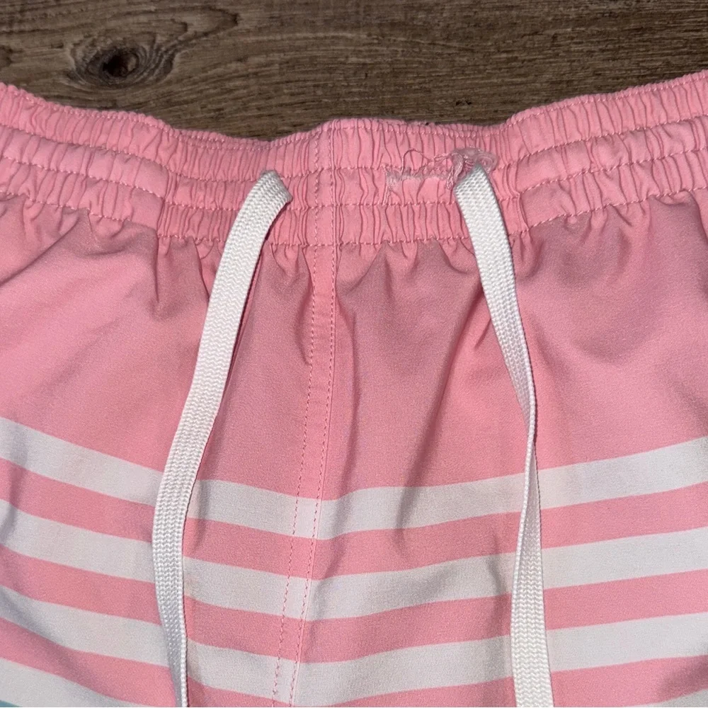 Chubbies Swim Trunks Medium 5.5 Inseam Pink Blue Striped Beach Preppy